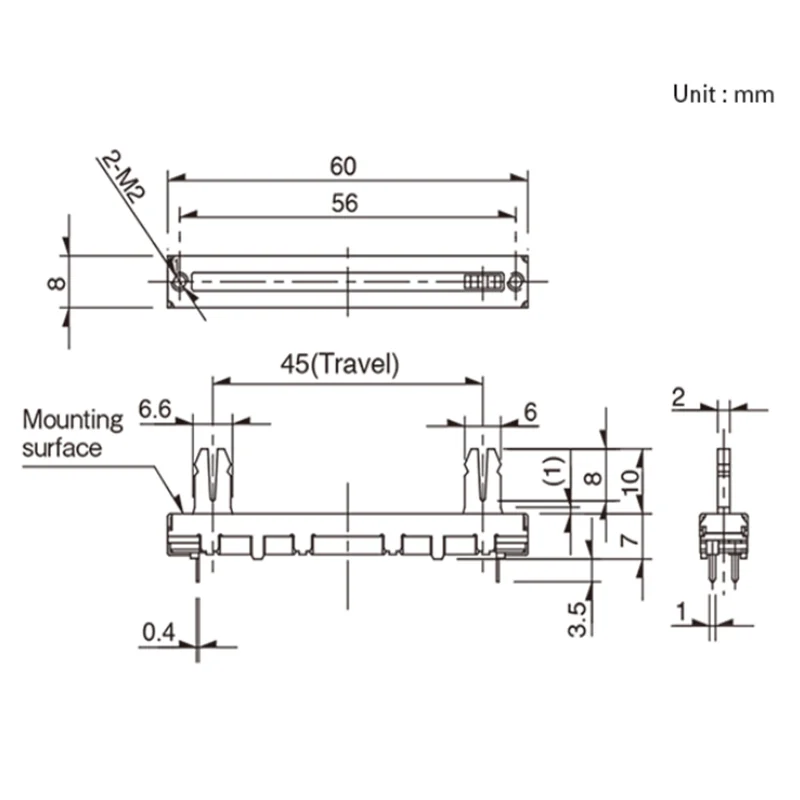 15 MM Digitale Fader RS45111A6A08 B10K voor ALPS Enkele Slip Potentiometer