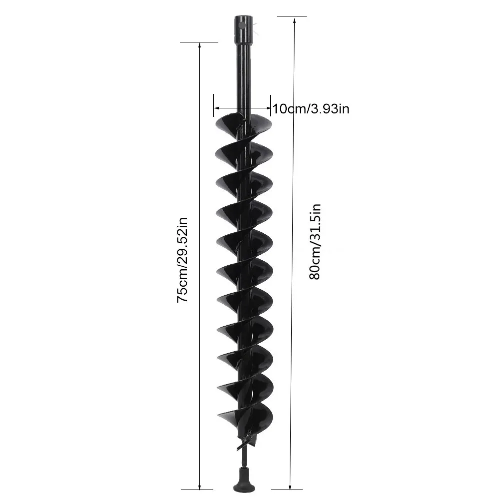 Earth Auger Drill Bit Farm Planting Seeding Hole Digger 100x800mm Dual Blade Garden Auger Planting Auger Hole Digger Drill Bit