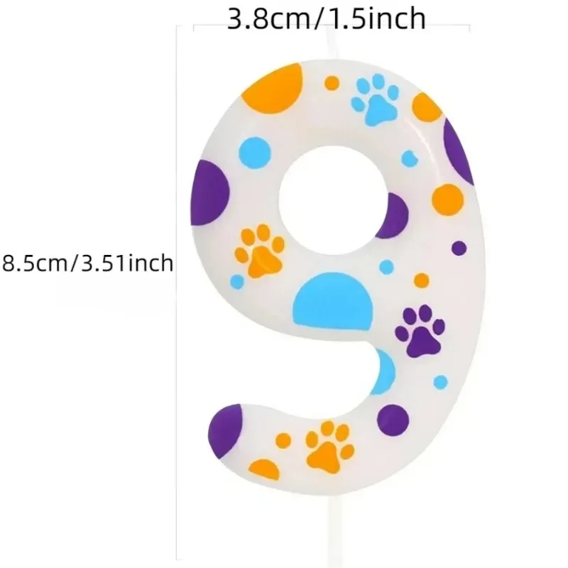 Birthday Candles Birthday Cake Topper Decorations Blue Dog Paw Themed Print Birthday Party Supplies image 5