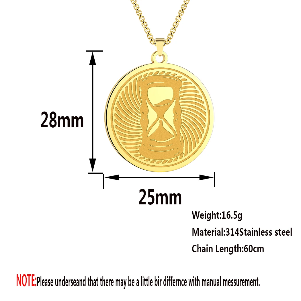 Kinitial Personalized Hourglass Stainless Steel Pendant Necklace For Men Women Time Dainty Timer Jewelry Party Gift