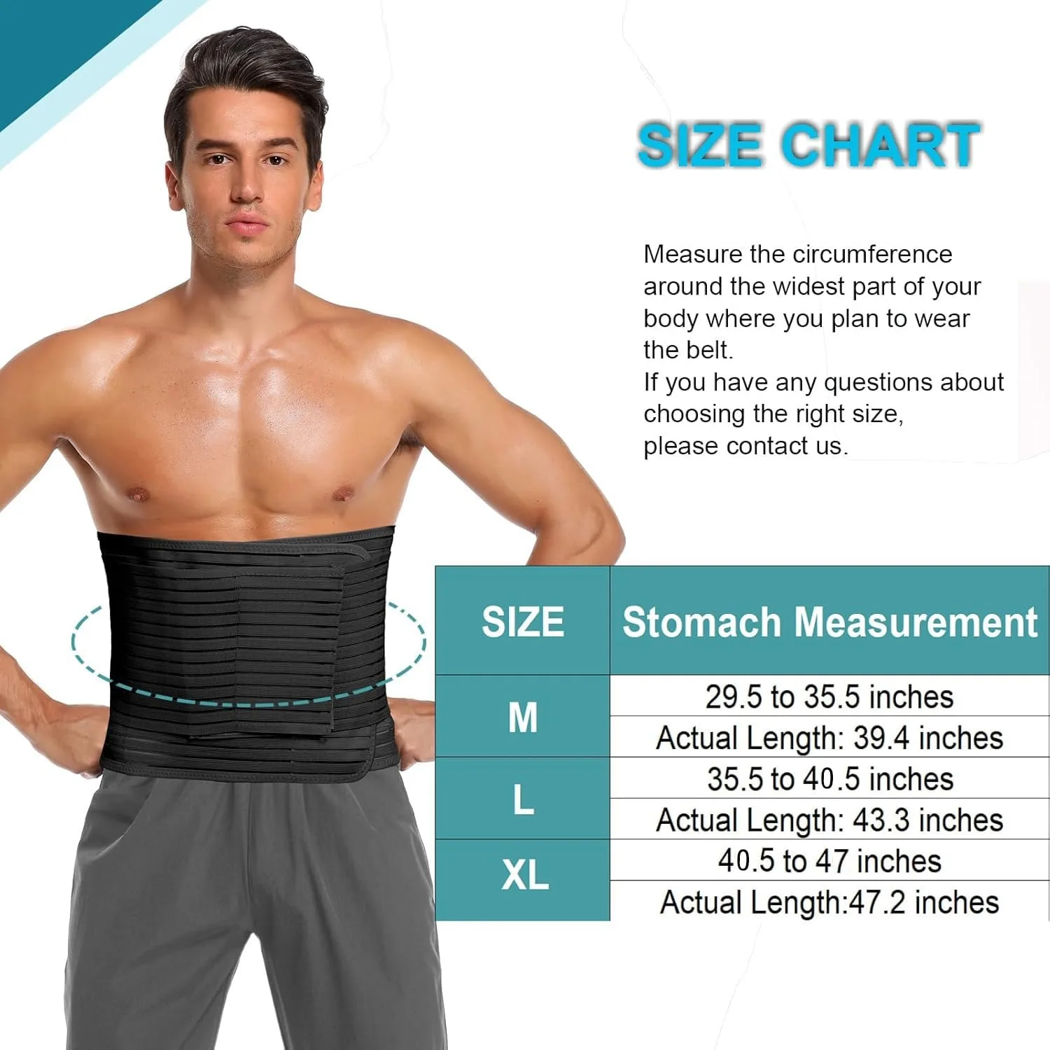 Abdominal Belt for Men Women Postpartum Belly Band Compression Wrap for Post Surgery C-Section Postpartum Pain Hernia Treatment