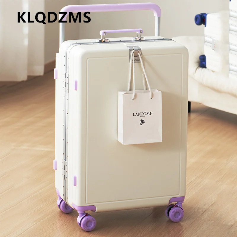 KLQDZMS Suitcase Aluminum Frame Boarding Box ABS+PC Trolley Case 20