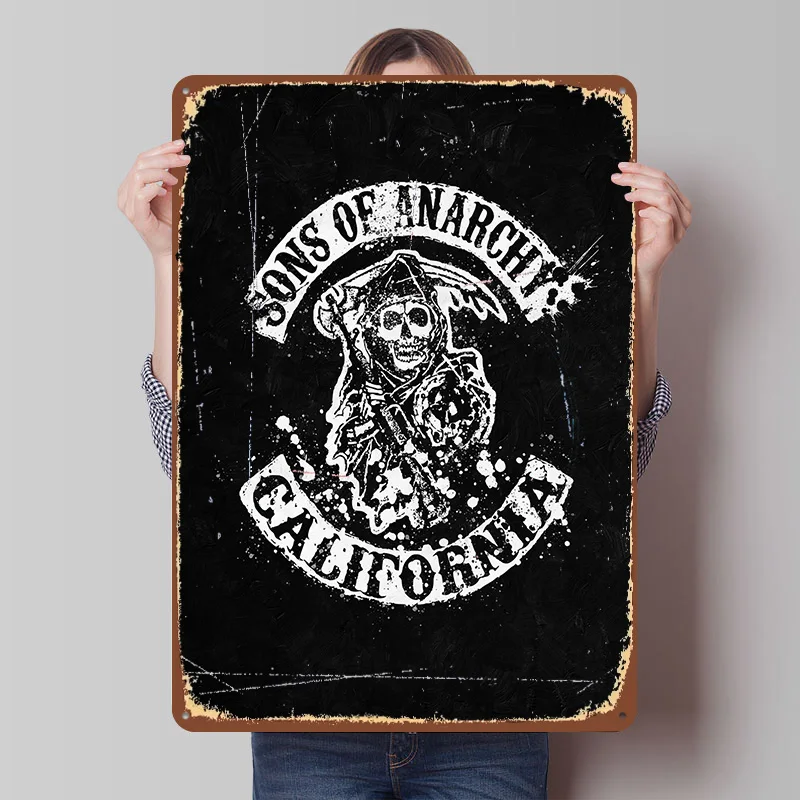 Sons of Anarchy Metal Poster Customized Wall Art Retro Vintage Tinplate Signs for Man Cave Home Deco Desk Decor Wand Deko House