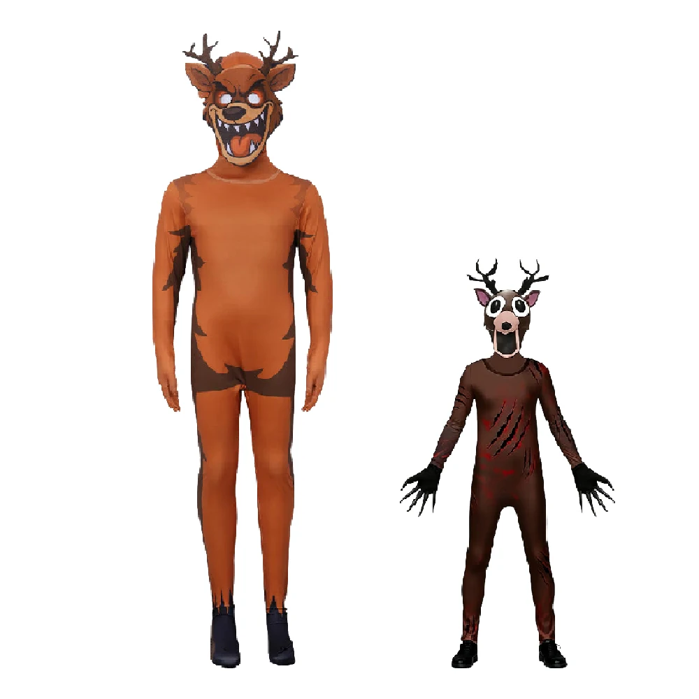 أزياء الهالوين إلك ليالي في الغابة الغزلان للأطفال أزياء تنكرية لحفلة بومة الغزلان 99 ليلة لعبة رعب الغابات مجموعة أزياء لعب الأدوار #2