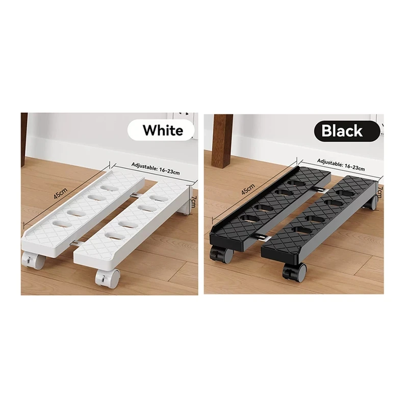 

Adjustable Mobile PC Tower Stand Telescopic CPU Holder With Rolling Casters Desktop Computer Cart B