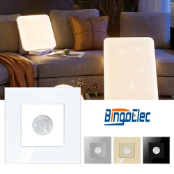 PIR Motion Sensor Infrared Motion Body Sensor Switch 220V  Glass Mechanical Wall Mounted Switches EU Standard LED Light Switches
