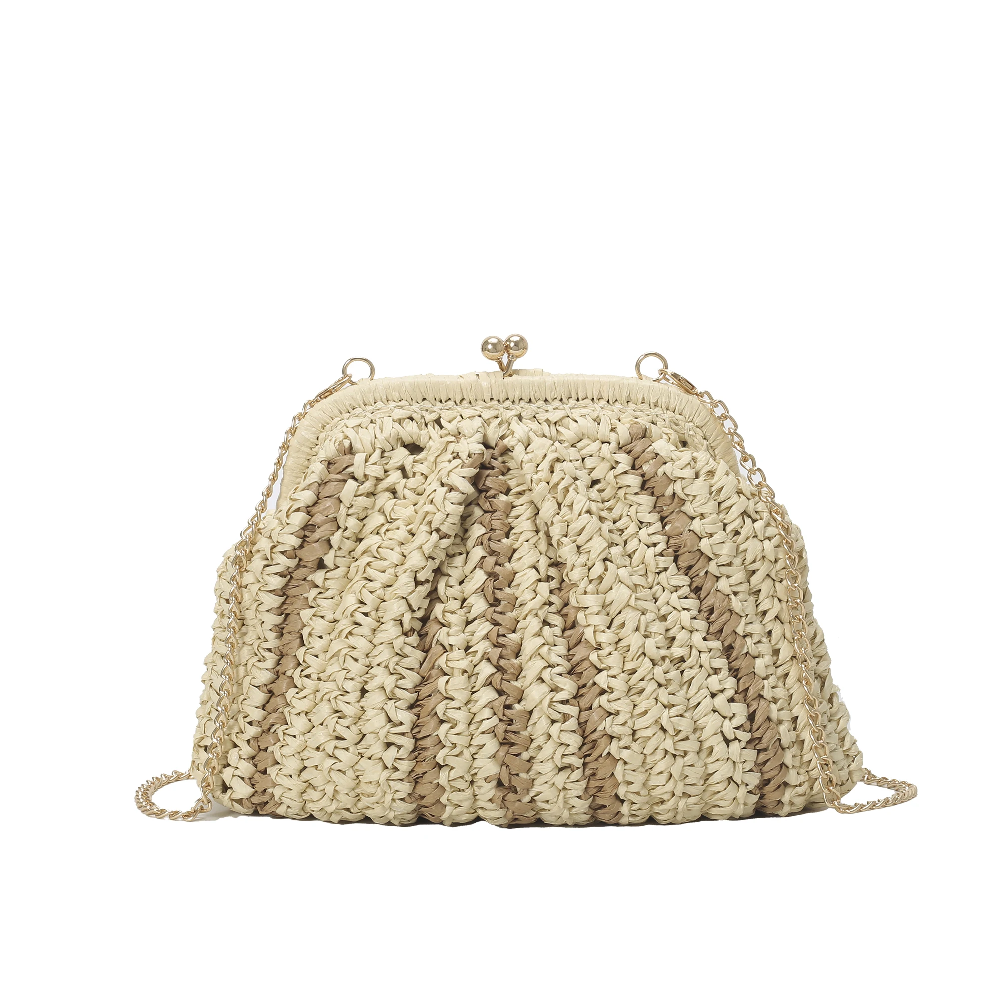 

Handbag from china. Large-capacity hand-woven straw bag women's summer 2025 new chain slung shell seaside holiday beach bag