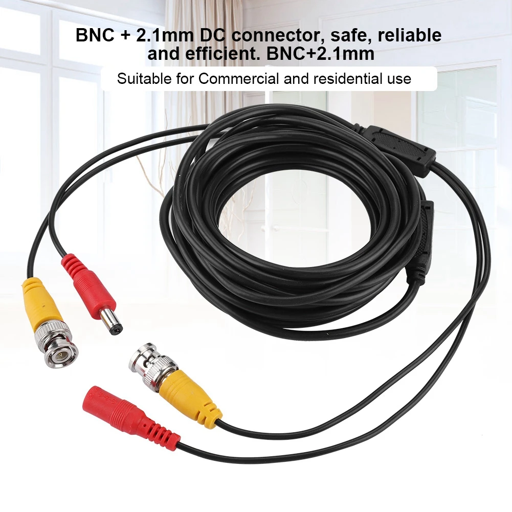 

CCTV Extension Cable Coaxial Cable Video Cable BNC + 2.1mm Commercial and Residential CCTV Extension Cable Video Coaxial Cable