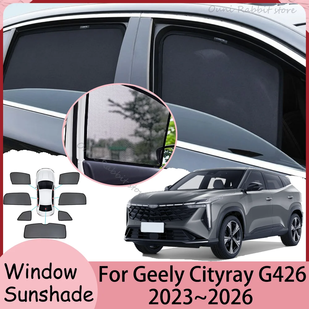 

For Geely Cityray G426 2023~2026 2024 2025 Car Magnetic Mesh Privacy Sunshade Side Window Sun Shade Protect Interior Accessories
