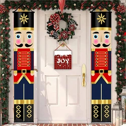 Nutcracker Christmas Decorations - Welcome Sign for Porch Front Door Indoor Outdoor - Soldier Model Nutcracker Banners for Wall