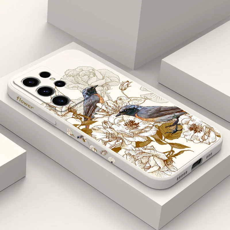 

Classical Birds Phone Case For Samsung Galaxy S25 S24 S23 S22 S21 S20 S10 S10E S9 Ultra Plus FE Note 20 Ultra 10 9 Plus Cover