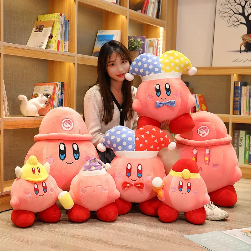 

33CM Kawaii Kirby Anime Hobby Kirby Clown Wearing A Nightcap Angel Series Cute Plush Doll Doll Pillow Gift for Girlfriend