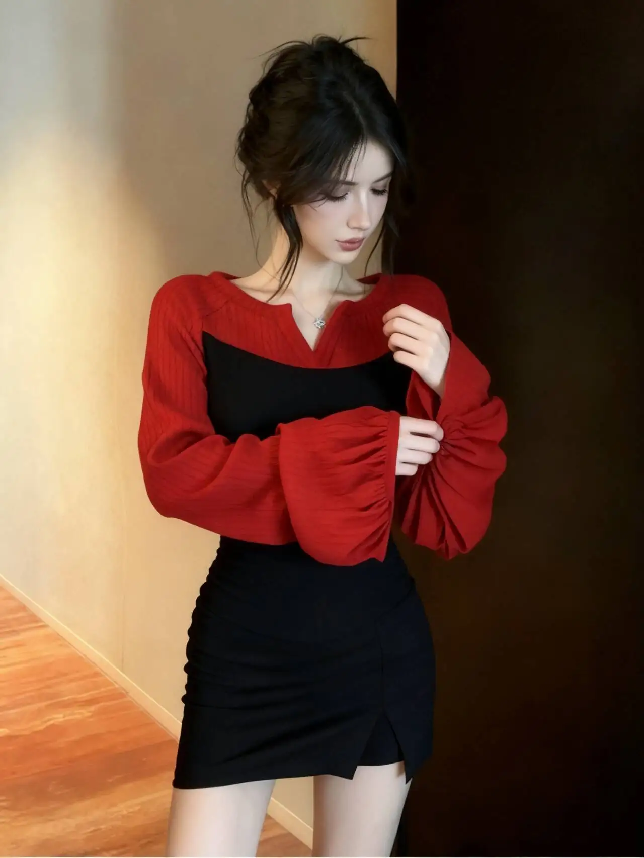 Sweaters Jumpers Pullovers Women Knitted Clothing Contrast Seam Athletic Leopard Outdoors Tops Streetwears Performance Sport OL view 3