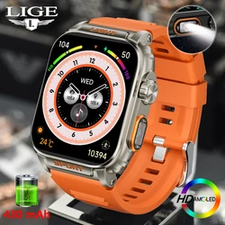 LIGE New 1.91 inch Super Ultra Watch Bluetooth Smart Call Men's Watch Tracker Blood Pressure Heart Rate Monitor Sport Smartwatch