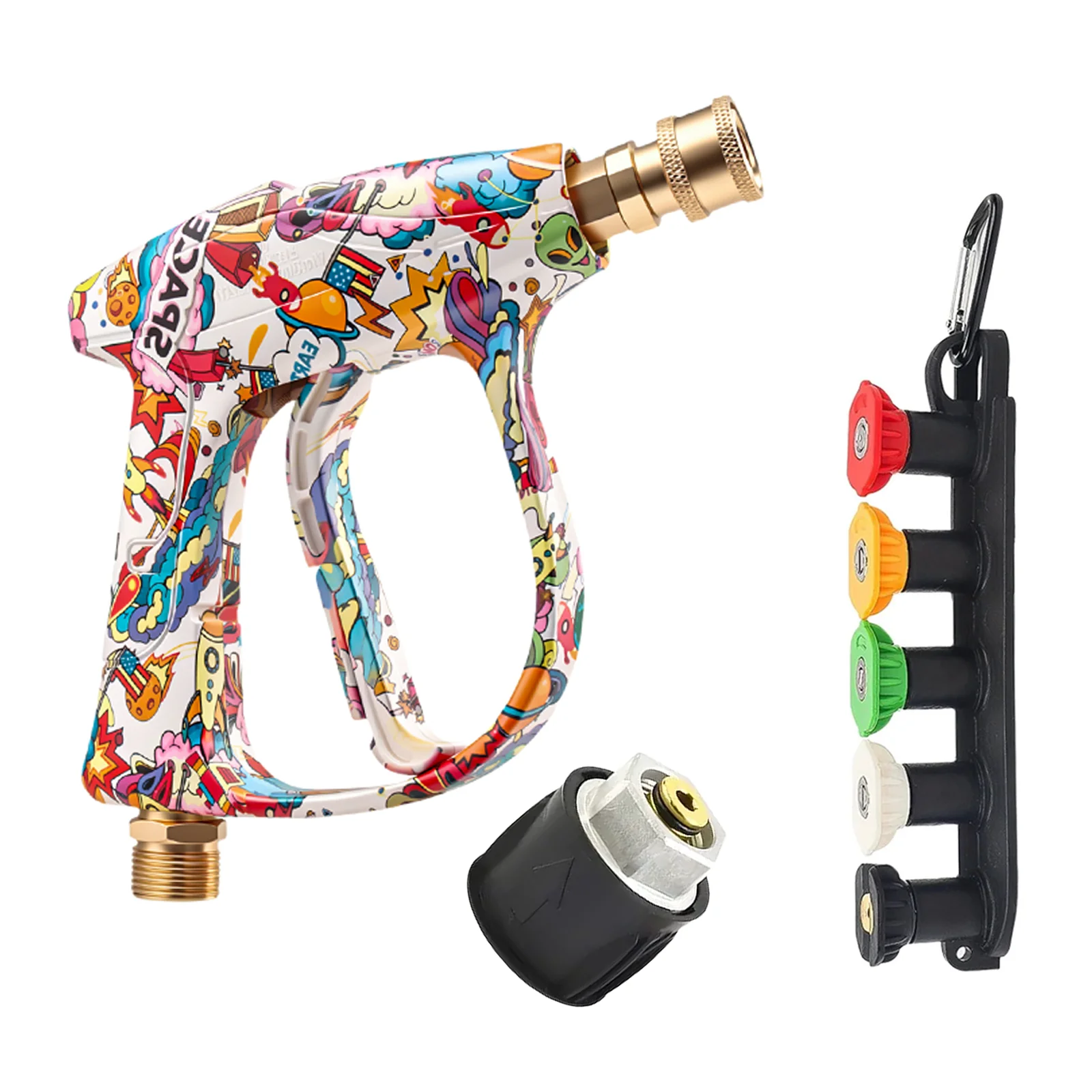 2026 New Painted High Pressure Washer Gun Kit, Equipped with Nozzle Set, Non-slip Base and Karcher Adapter, Complete Accessories