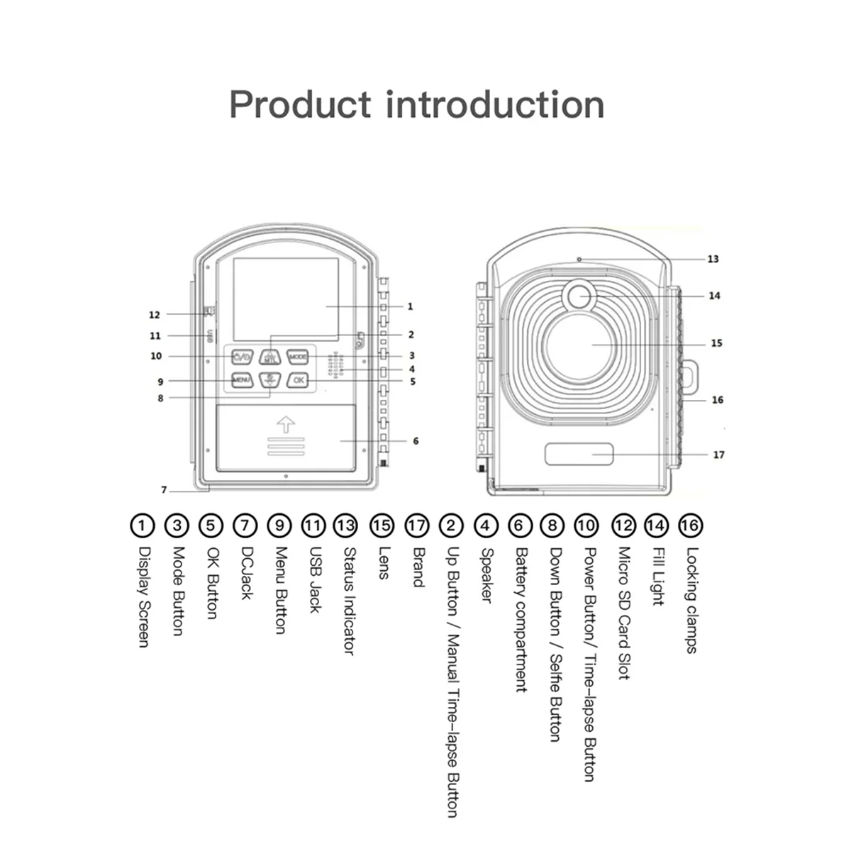 A52TOutdoor Time Lapse Camera 1080P HD Video Recorder Low Light Digital Timelapse IP66 Waterproof TL2300 Timer Trail Cam