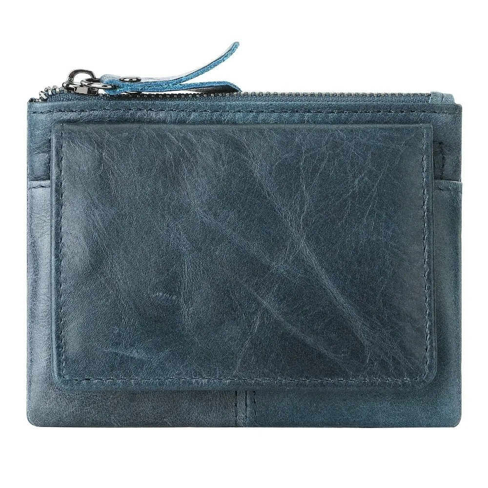 クラシックな無地の本革コインケース、小型ミニマリストショートウォレット、多機能マルチカードスロットカードホルダー、男性用