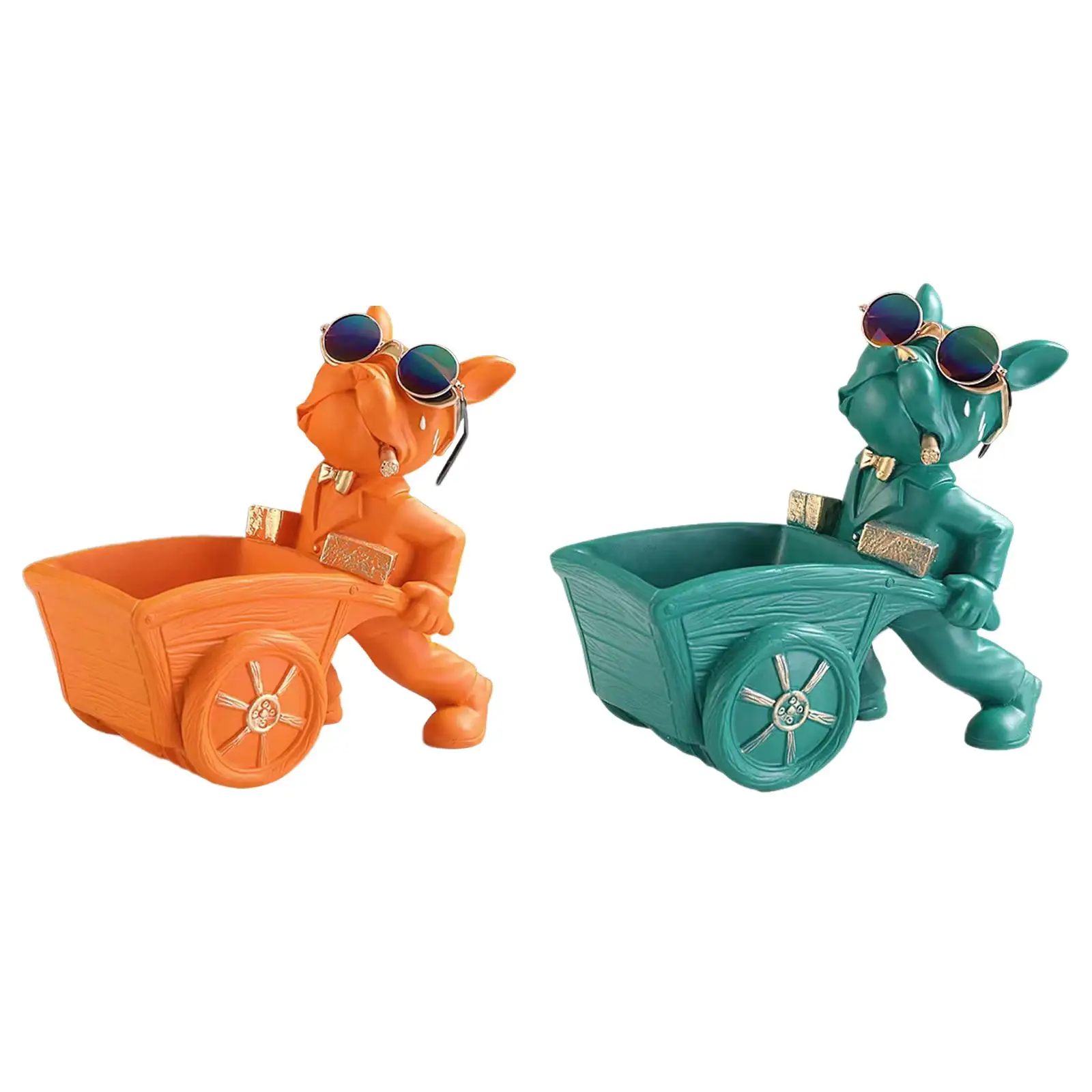 Dog Statue with Storage Tray Decor Abstract Animal Figurines Key Holder Candy Tray for Porch Office Dining Room Desktop Home