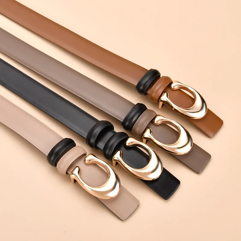

Letter C buckle women's belt jeans belt Korean style fashionable versatile decorative leather belt