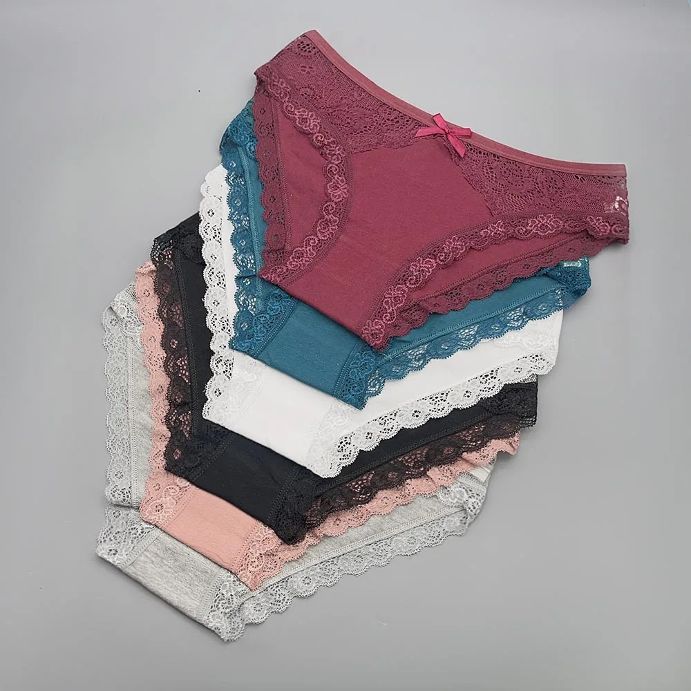 Moonflame 5 ks dámské spodní prádlo dívky nízký pas bavlněné kalhotky sexy krajkové dospělé dámské sexy kalhotky - náhled 2