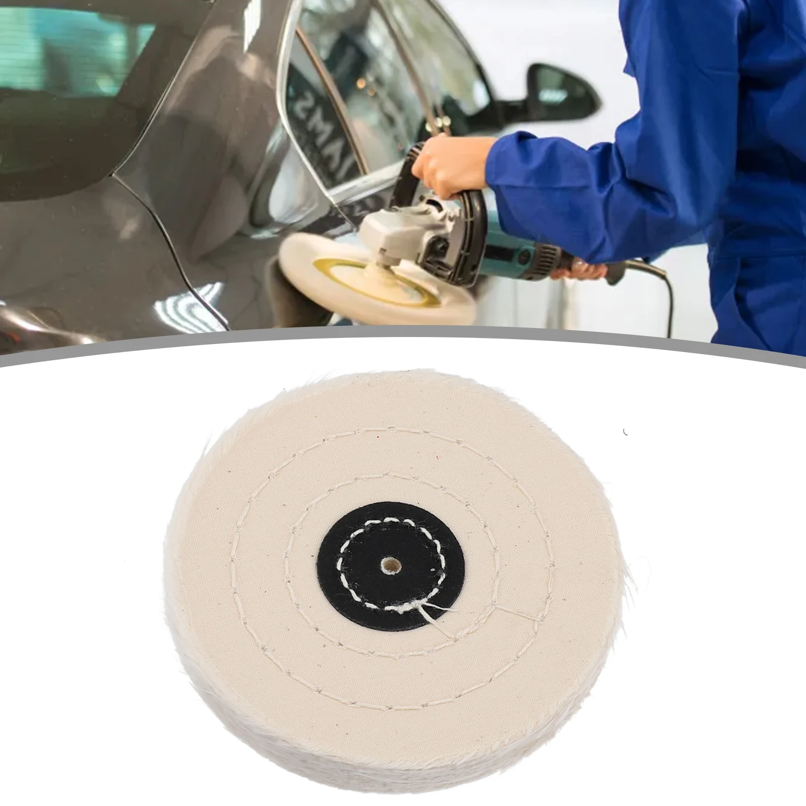 1pc White Cotton Cloth Buffing Wheel 50-200mm 2-8in For Metal Jewelry Stainless Steel Polishing Wheel GrinderTool Polishing Disc