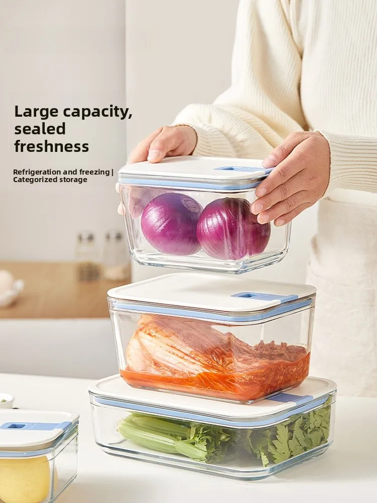 Recipiente de Vidrio Neoflam para Almacenamiento de Alimentos, Gran Capacidad, Recipiente Hermético para Conservación de Alimentos para Uso Doméstico, Recipiente de Silicona