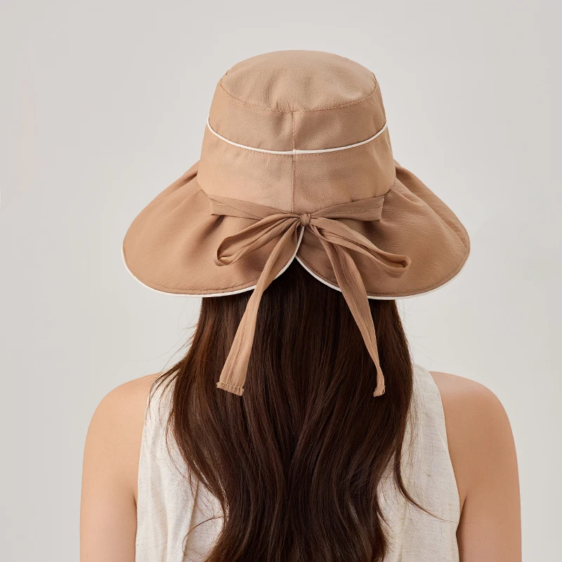 UPF50+ Sun Hat Women 12.5cm Oversized Brim UV Shield Beach Cap Windproof Strap Lightweight Breathable Summer Outdoor Sunscreen