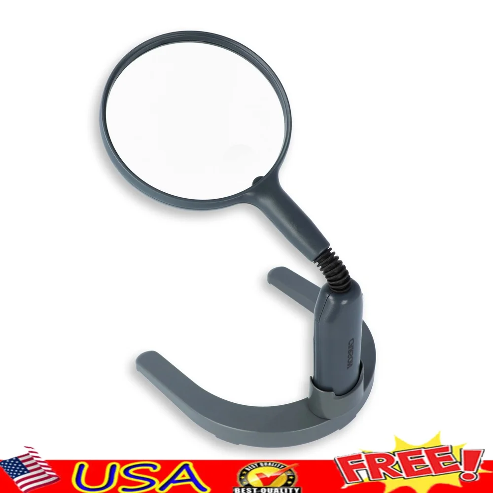 

LED Lighted Handheld Magnifier 2x 3.5x with Flexible Gooseneck Craft Reading Jewelry Soldering Magnifying Lens Lighted Glasses