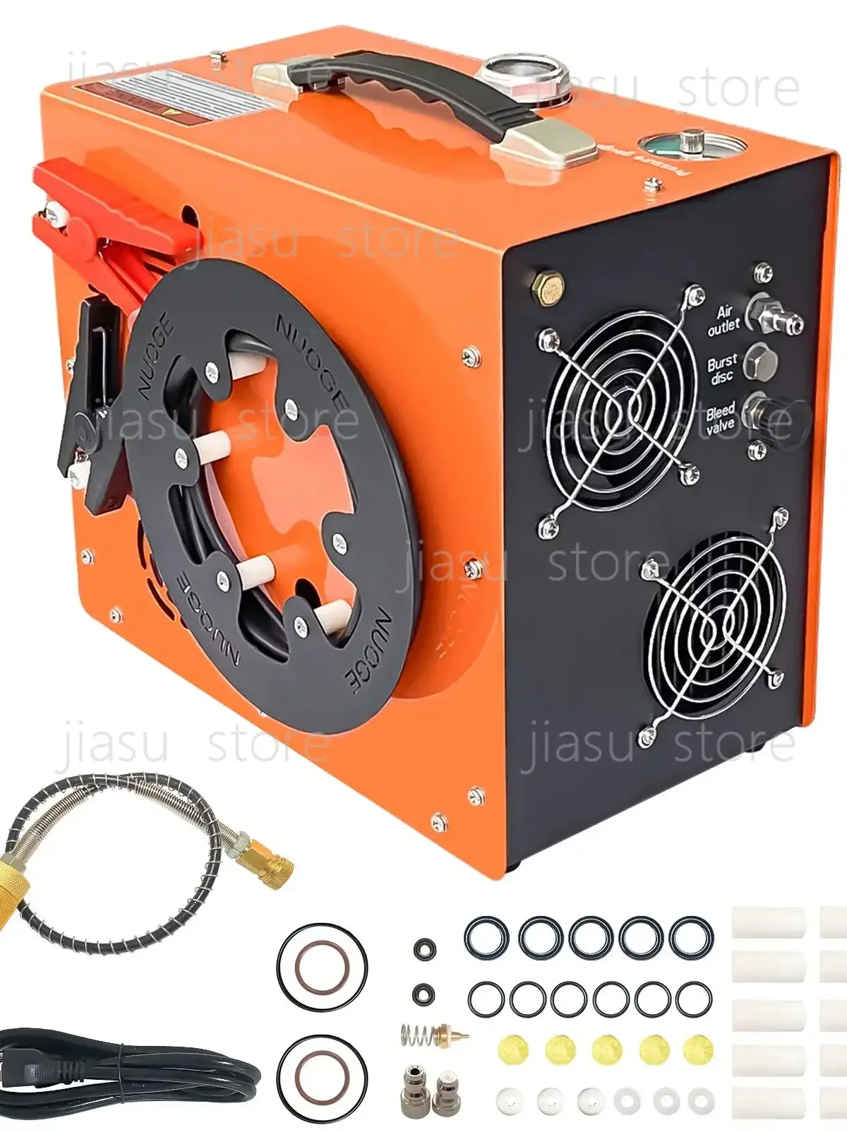 Draagbare PCP-luchtcompressor 350W krachtige motor max. 6000Psi/400bar water- en ventilatorkoeling 12V automatische stop PCP-luchtcompressor