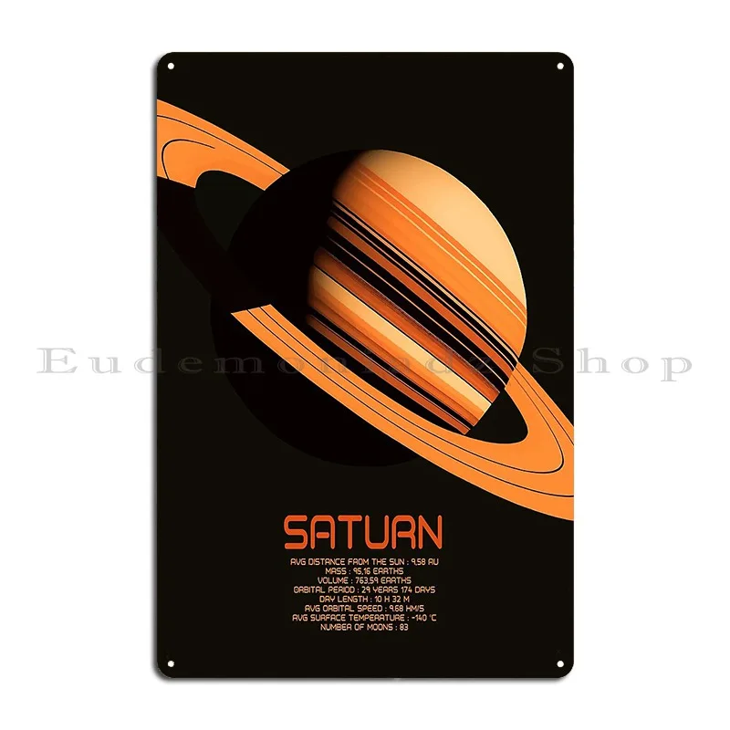 Saturn The Solar System Poster Serie 7 9 Metal Sign Club Designs Rusty Home Wall Cave Tin Sign Poster