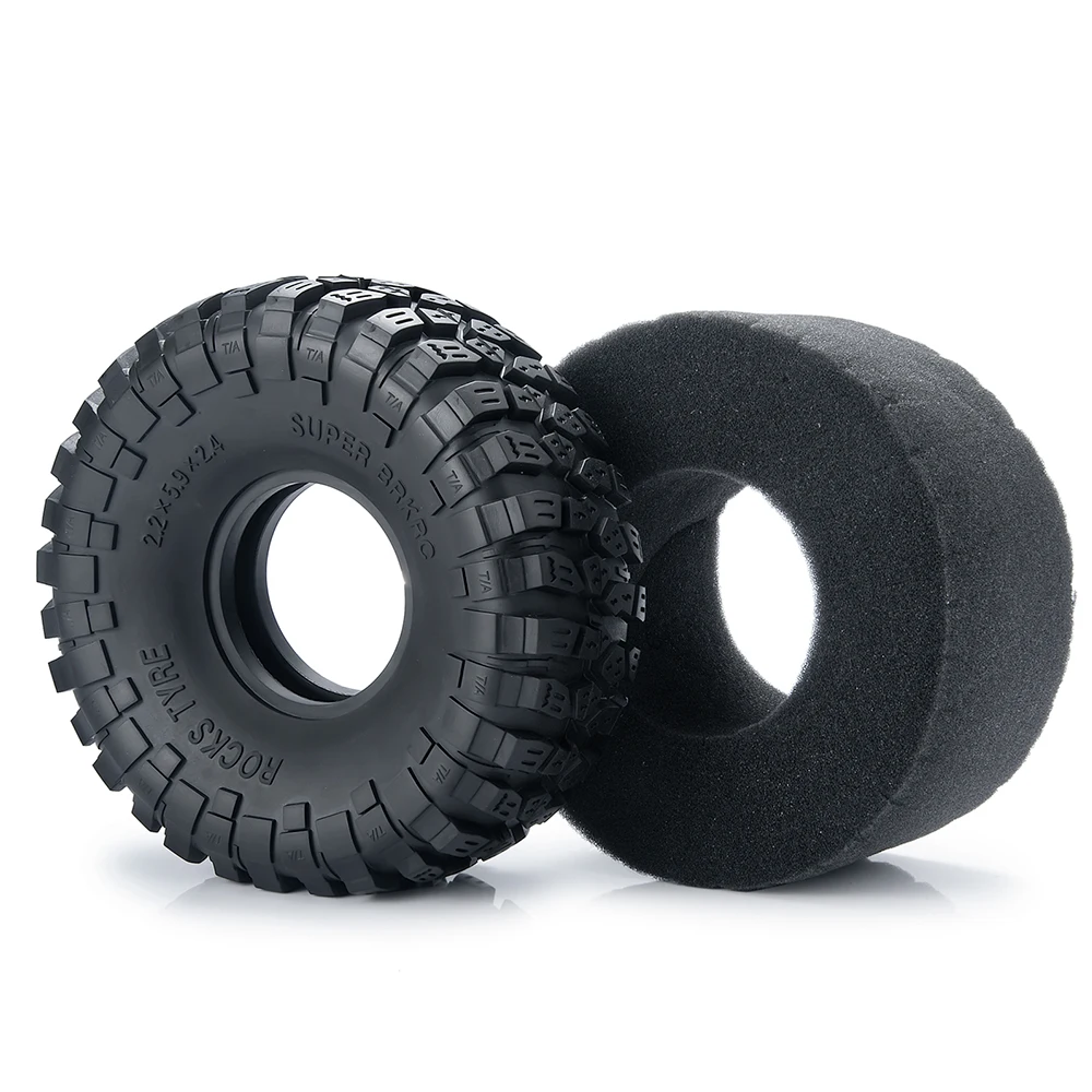 MIBIDAO 2.2 Inch Beadlock Rubber Wheel Tires 150*67mm for Axial SCX10 Wraith 90048 RR10 TRX-4 1/10 RC Crawler Car Model Parts