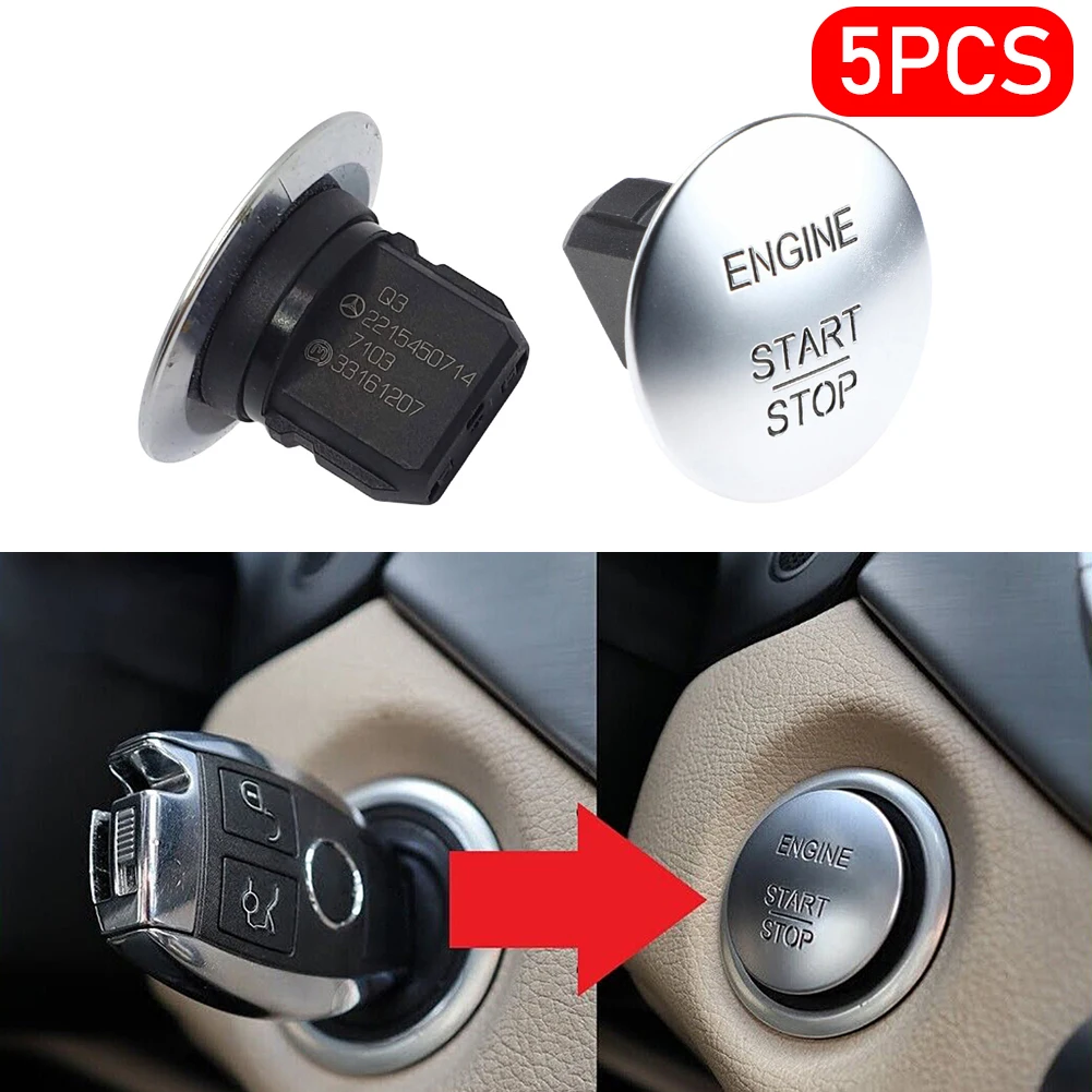 5pc Car Keyless One-Click Start Stop Push Button Engine Ignition Switch for Mercedes Benz C CLA E GLA ML R S SLC SLK 2215450714