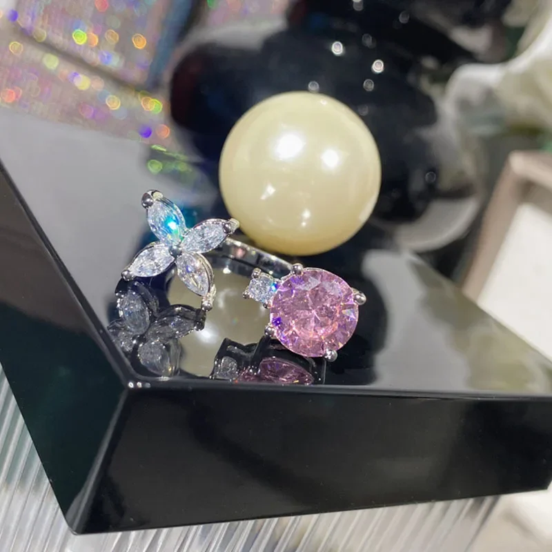 

MDLFES Moiss1nite стиль ювелирные изделия ниша кольцо с бабочкой позолоченное винтажное необычное кольцо имитация натурального цвета