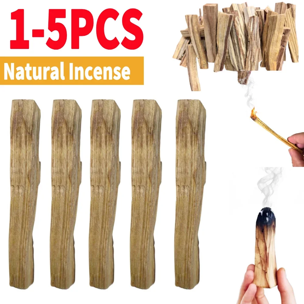Palo Santo-varillas de incienso Natural para el hogar, palitos aromáticos sin fragancia, purificador, curativo, alivio del estrés, 1-5 piezas