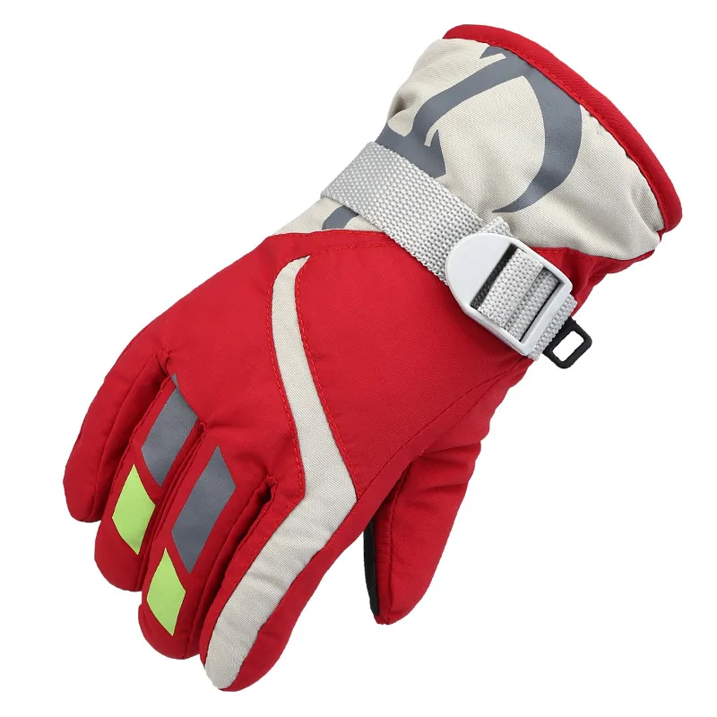 Guantes impermeables para niños y niñas, manoplas cálidas de manga larga, antideslizantes, para esquí y nieve al aire libre, 1 par