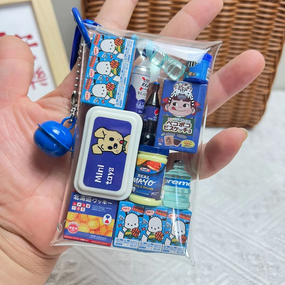 random contents Creative Mini Food Toys Capsule Machine Keychain Bag Fun Personalized Keychain Pendant Gifts for Friends