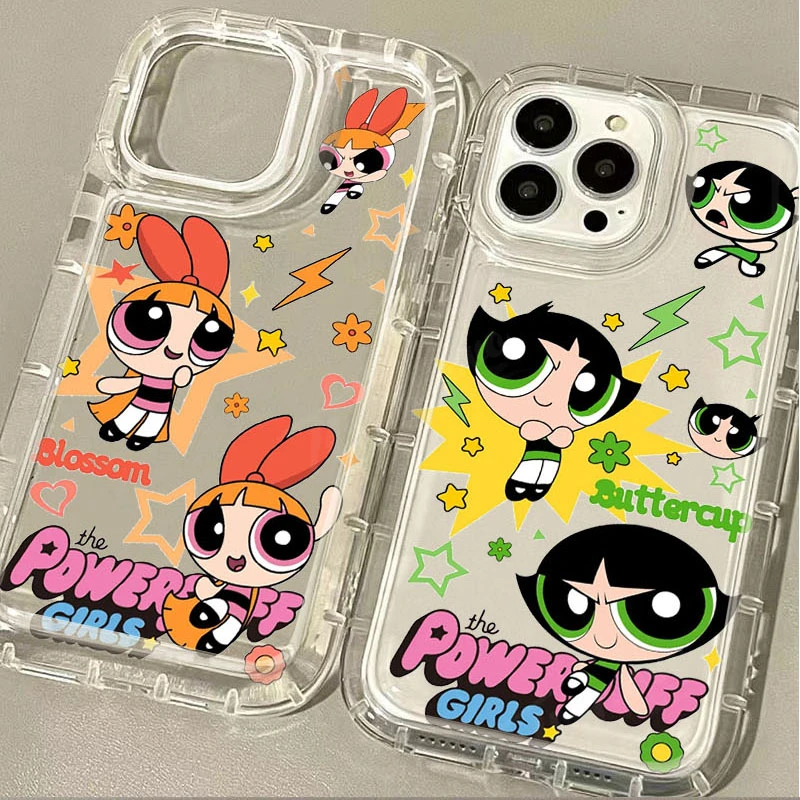 Cute Powerpuff Girls Phone Case for Huawei P30 P40 P50 P60 Pro Honor 100 90 80 70 60 50 X9 X9A X8 X5 Magic5 Magic 5 Clear Cover