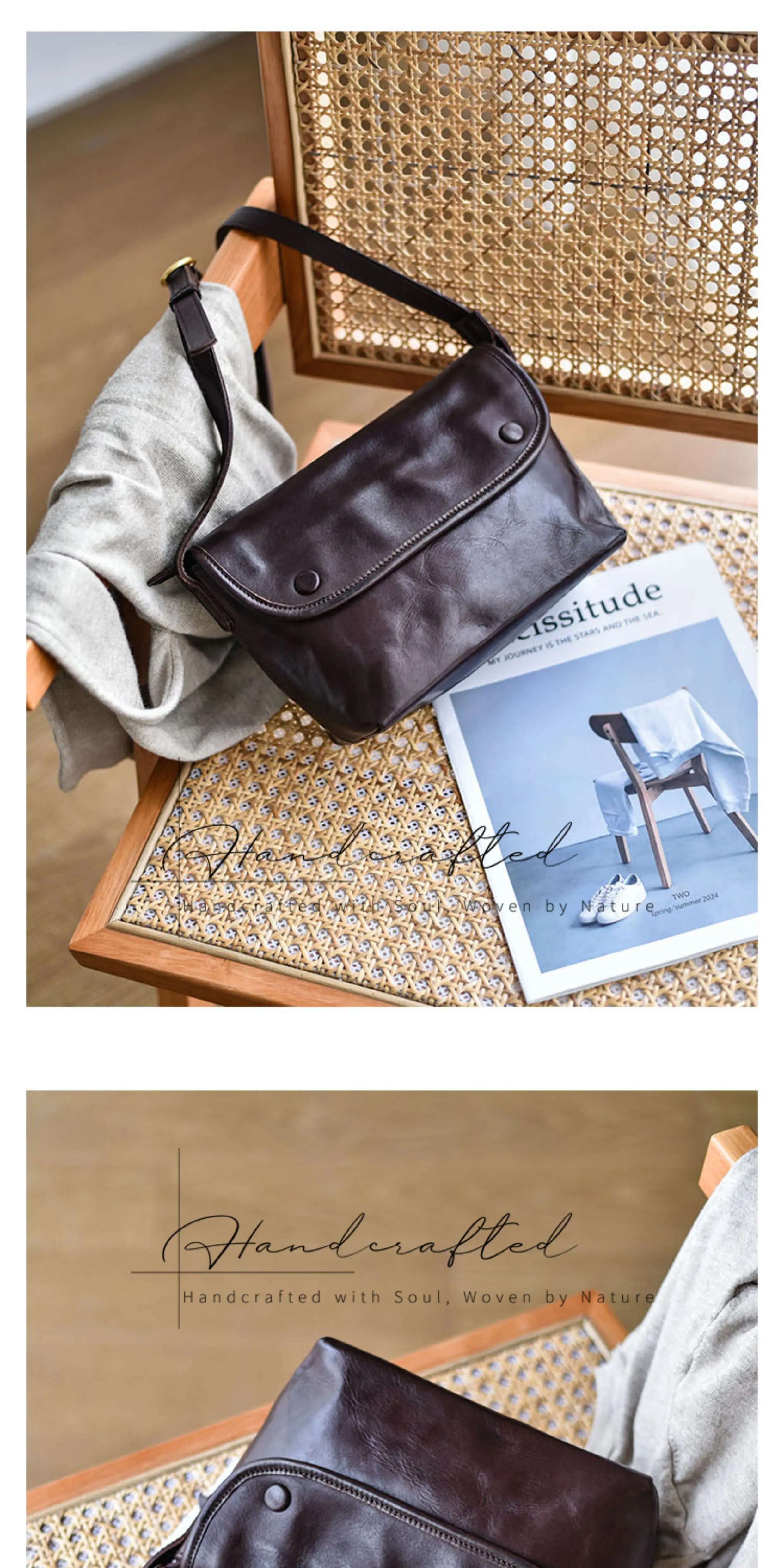 PNDME lässige Vintage-Umhängetasche aus pflanzlich gegerbtem Rindsleder für Damen, Outdoor, Alltag, Reisen, handgefertigte Umhängetasche aus echtem Leder – Detail 17
