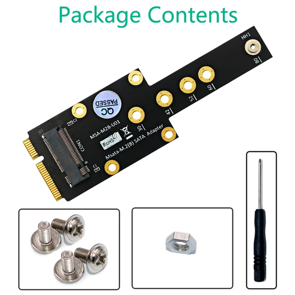 Адаптер MSATA — M.2 Key B Адаптер M.2 SSD — MSATA Адаптер MSATA — M.2 Key B SSD-AB01