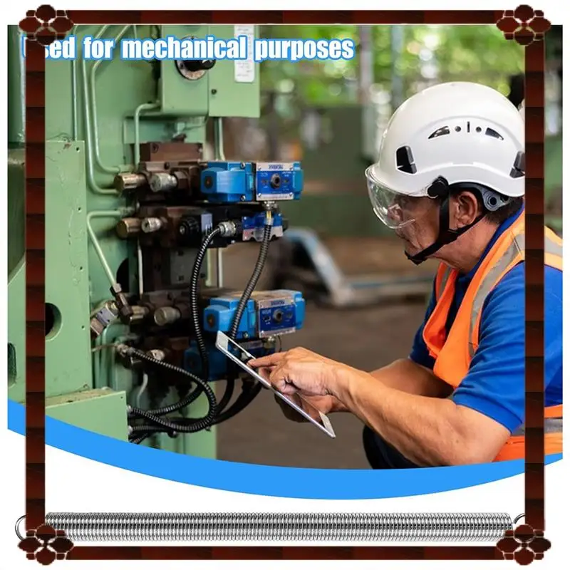 نوابض تمديد توصيل 24 ساعة 3/8 بوصة × 6-1/2 بوصة، 0.047 بوصة خطافات مزدوجة من الفولاذ الربيعي للإصلاح الميكانيكي والمرآب الصناعي