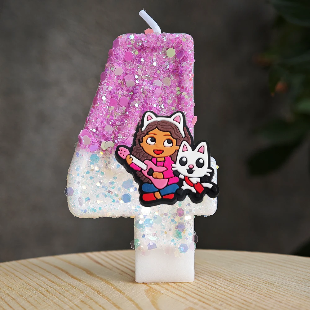 Simpatica candela per casa delle bambole Gabbys numero 0-9 Anime Festa di compleanno per bambini Candele per torta di compleanno Regali per feste per baby shower