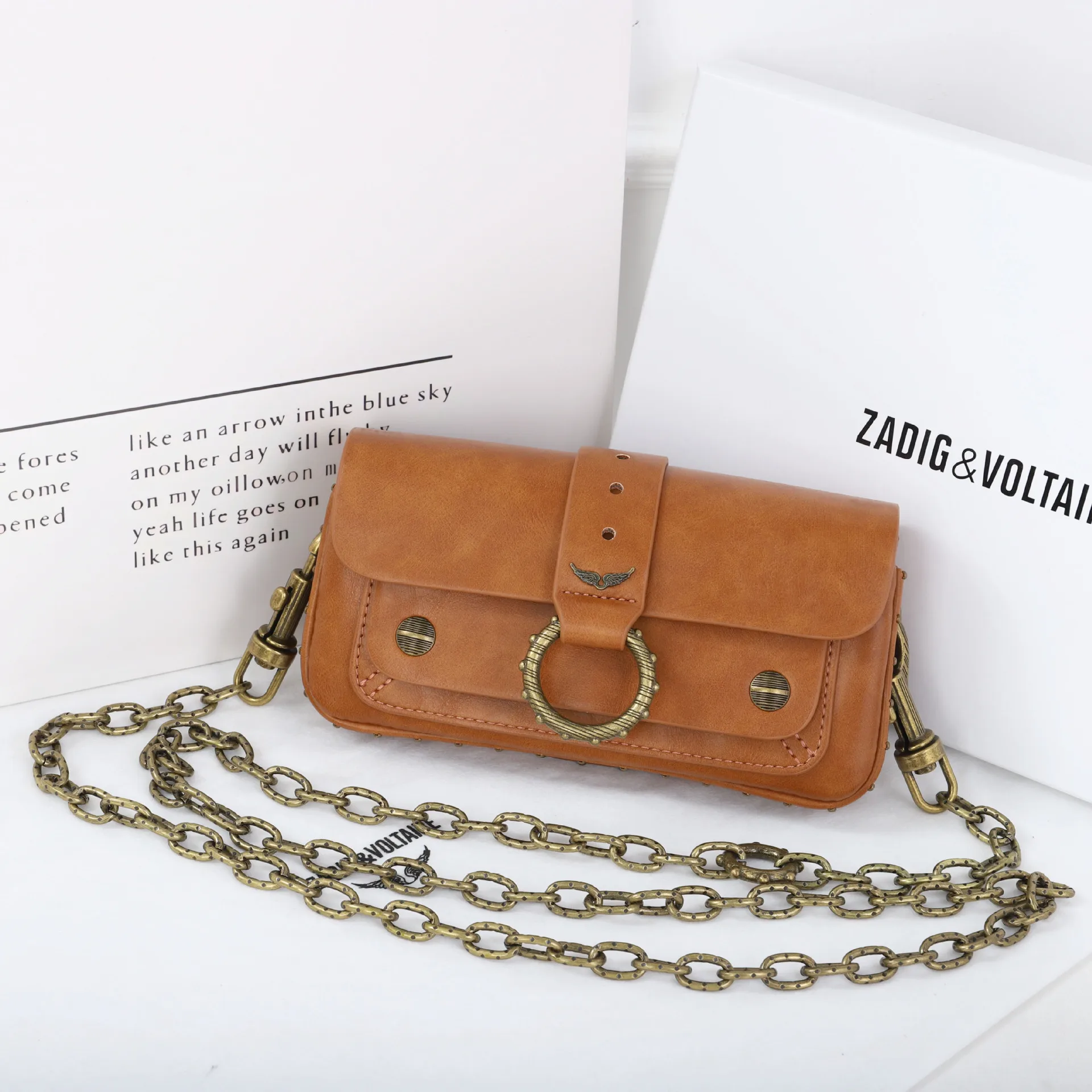 حقيبة كلاسيكية ZV للنساء من الجلد مربعة صغيرة عصرية متعددة الاستخدامات بجناح تحت الإبط بكتف واحد وحقيبة كروس مائلة مناسبة يومية