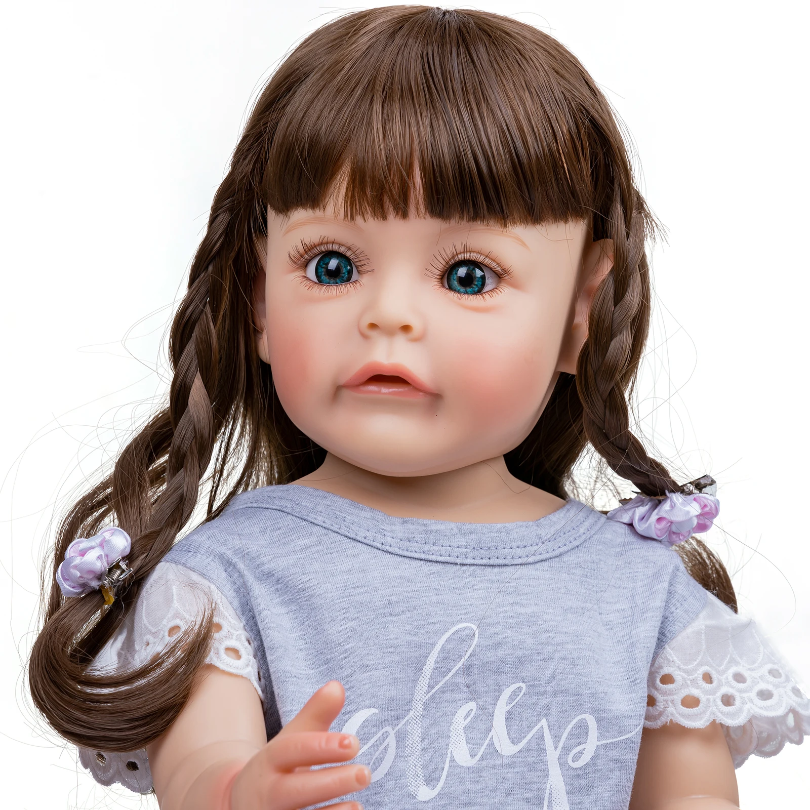 

SANDIE 55CM Sue-Sue FUll body Silicone Reborn Toddler Girl Princess Hand-detailed Painting Toy for Girls