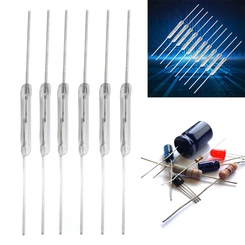10 Pcs N/O Reed for Switch 2*14mm Normally Open Magnetic Induction Switch DIY Magnetic Reed Switchs Electronic Component