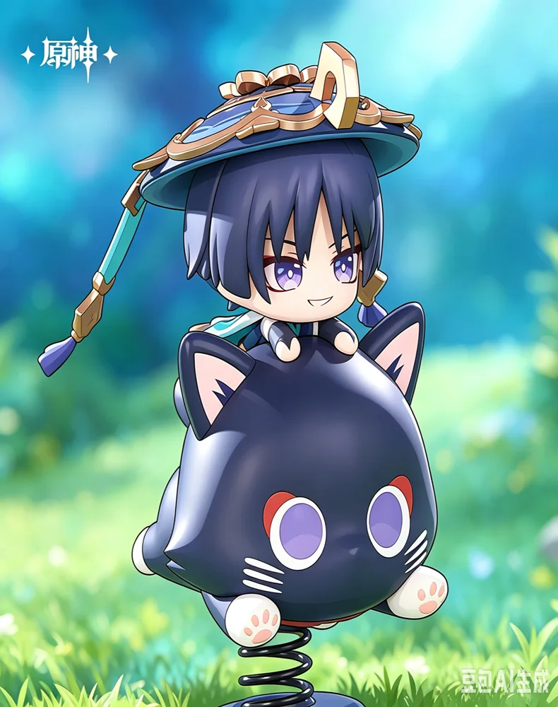 [Genuine] Wanderer   Shake Ornament Game Genshin Impact Scaramouche Fairytale Cat Cartoon Dolls Anime Cosplay Model Gifts