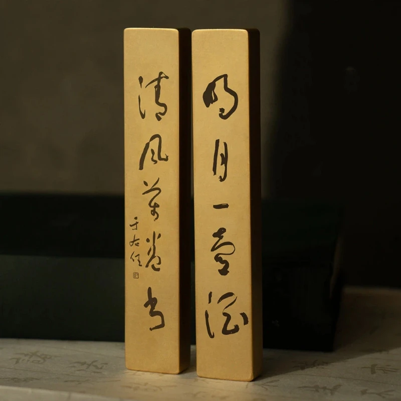 Chinese Calligraphy Paperweight Brass Antique-style for Calligraphy Book Pressing Creative Stationery Holder Calligraphy Suplies