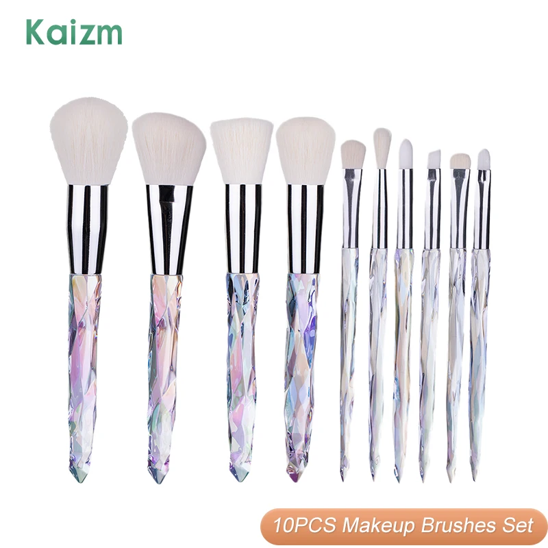 Cosmetic Makeup Brushes Set 10pcs Makeup Tools Beauty Instruments Foundation Eyeshadow  Blush Highlighter Brushes Female Makeup