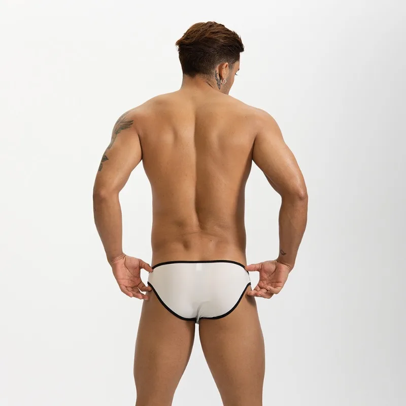 ملابس داخلية منخفضة الارتفاع من الحرير الجليدي للرجال ملابس داخلية صيفية قابلة للتنفس ملابس داخلية مثيرة متطابقة الألوان ملابس داخلية مريحة سراويل تحتية محدبة #2