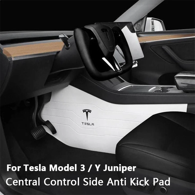 Protector Antipatadas para Consola Central de Tesla Model 3 / Model Y Juniper, Protector Antisuciedad de Cuero para el Lateral de la Consola, Accesorios para Auto