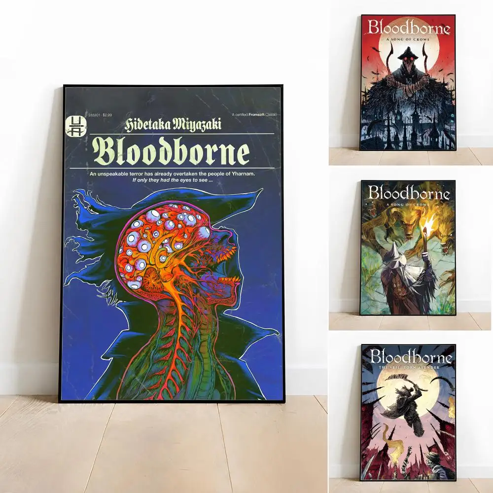 Game-Bloodborne Poster Poster Room Wall Art Decor Waterproof Stickers For Home Bar Bedroom Decoration